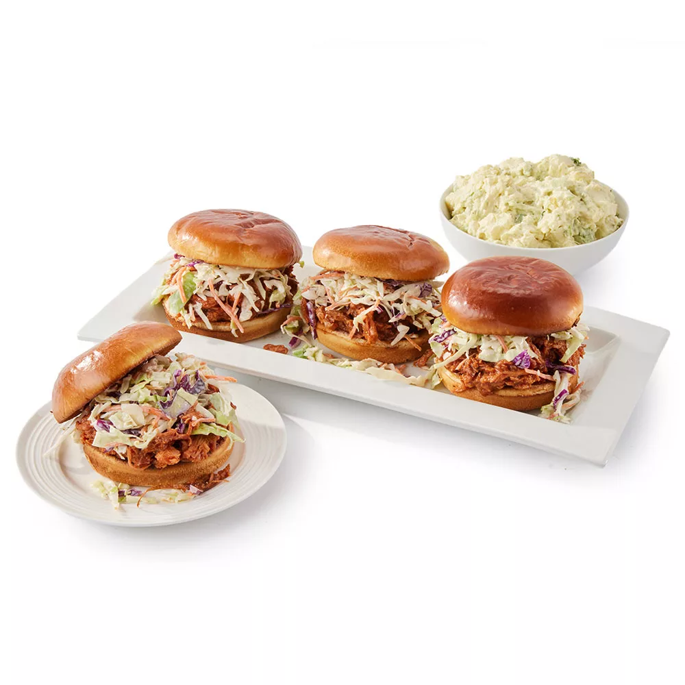 Smokehouse Pulled Pork Sandwiches with Potato Salad