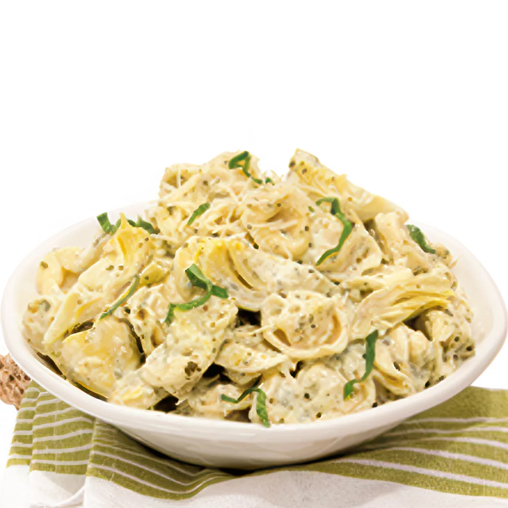 Creamy Pesto Artichoke Tortellini