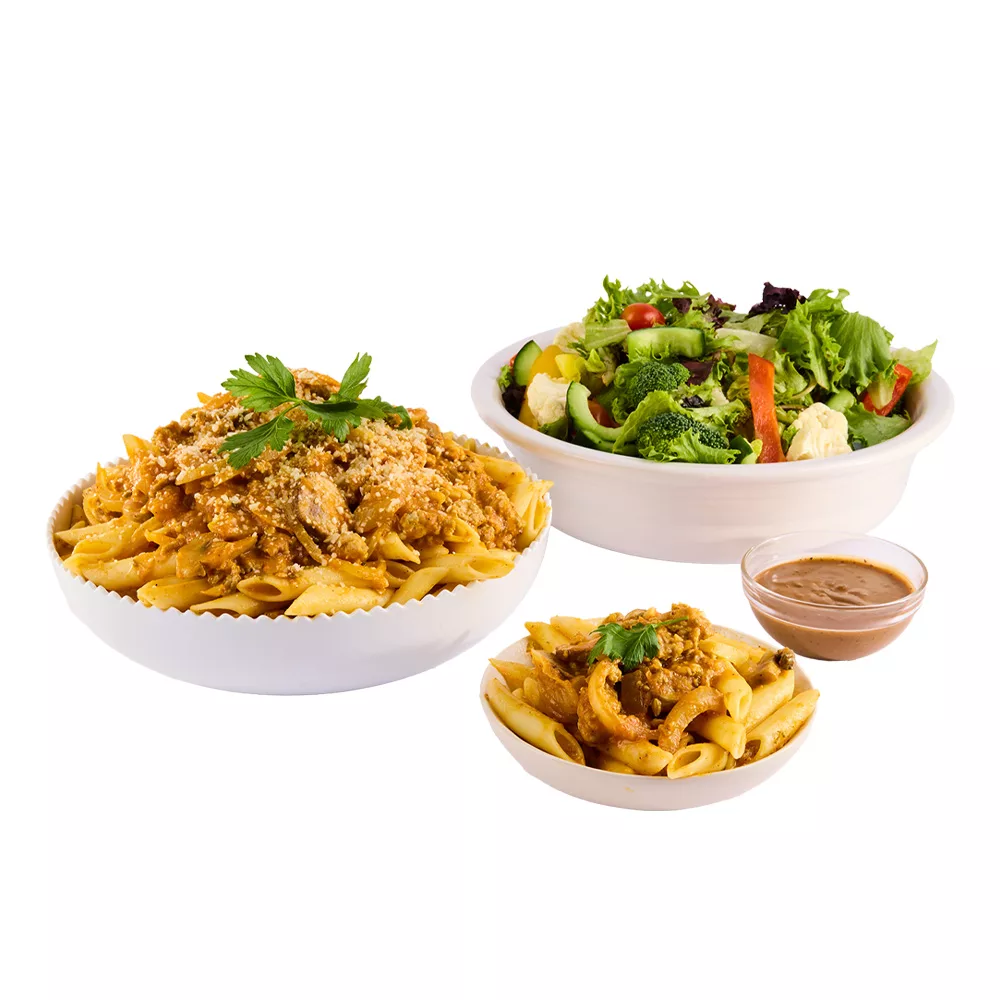 Pumpkin & Sausage Penne with Garden Salad